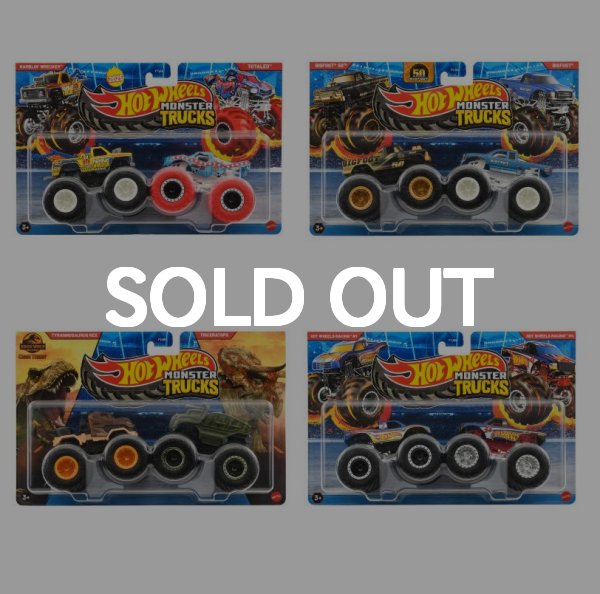 画像1: Monster Trucks 2-Packs 2025 Mix T 全4種セット モンスタートラック（仮予約受付） 2025年5月下旬発売予定  (1)