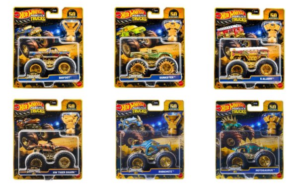 画像1: Monster Trucks Trophy Champion 2025 Mix D 5種6台セット モンスタートラック（仮予約受付） 2025年9月上旬発売予定  (1)