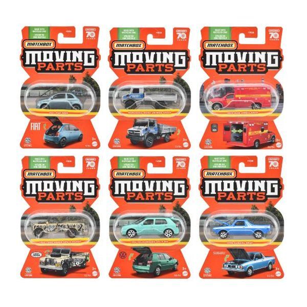 Matchbox Moving Parts Mix E 6種8台セット 仮予約受付 2023年7月下旬 