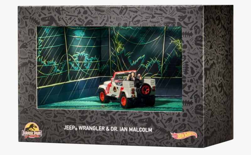 Hot Wheels Jurassic Park Jeep Wrangler & Dr. Ian Malcolm